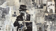 © mila103 - A collage of newspaper clippings with a man playing a saxophone