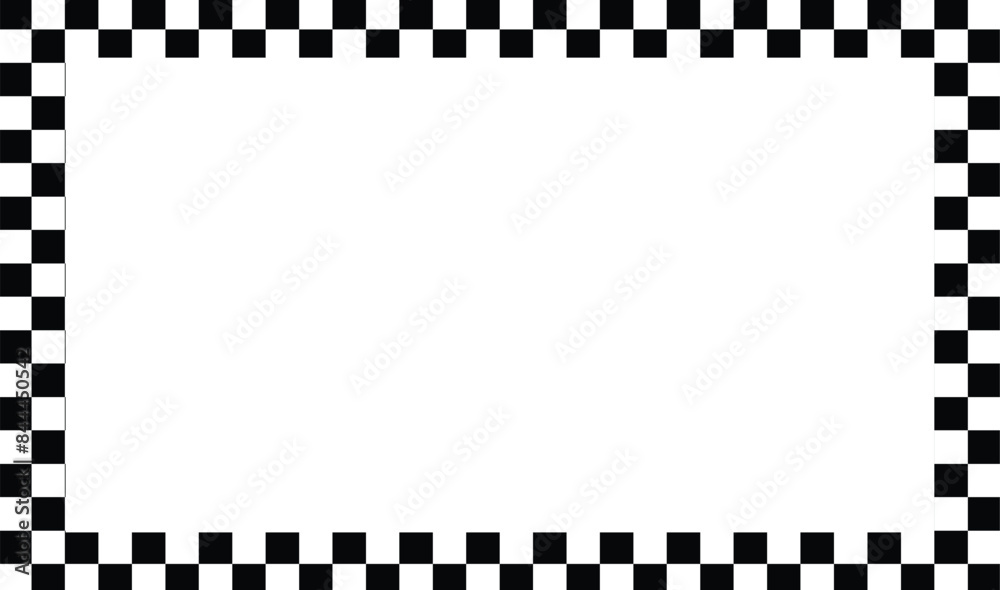 Rectangle frame with checkered print on borders. Rectangular vignette ...