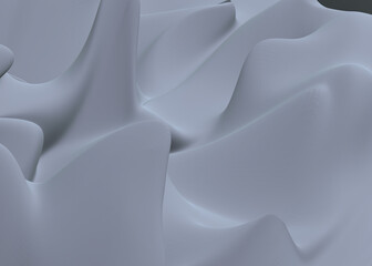 Poster - grey abstract 3d background silk, satin, fabric, textile, smooth