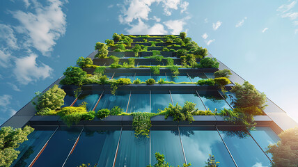Exceptional innovative world of sustainable green building, where eco-friendly principles