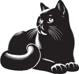 Sticker - vector silhouette of a cat Dog in black and white, Cat Silhouette, Cat SVG, Cat Head SVG, Cat Face Svg, Cat Cut Files, Cat Peeking SVG, Black cat svg, Peeking cat clipart, Cute Cat Png,