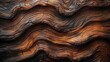 © Nat - Abstract close-up of a natural wood texture with intricate wavy patterns and rich brown tones, ideal for backgrounds and design projects.