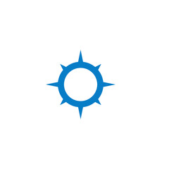 Wall Mural - sun and compass blue logo design vector 