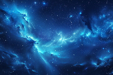 Wall Mural - the magical texture of space with endless stars and shining clouds, blue galaxy space background