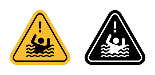 Drowning Risk Warning Sign Promote Safety in Water Hazard Areas