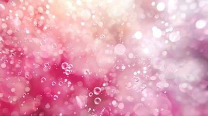 Poster - abstract blur and lovely soft light pink background with bubbles, beautiful pink watercolor background with various bokeh surrounding randomly