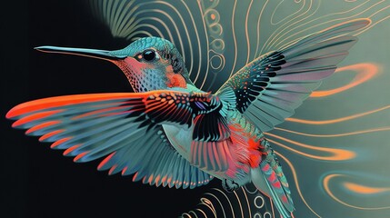 Wall Mural -   Hummingbird in flight