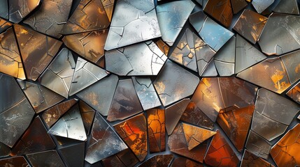 Poster - Abstract background with a variety of shapes and colors. The shapes appear to be cracked or shattered, and the colors are vibrant and saturated.