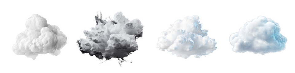 Wall Mural - Collection of clouds on transparent or white background