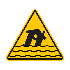 Wall Mural - Flood Alert Sign Promote Safety in Flood-Susceptible Areas