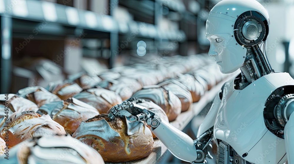 Robot baker. The concept of robots with artificial intelligence ...