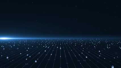Technology digital wave background concept. Cyber technology Futuristic stream. data flow. Hi tech information flow, blockchain, big data landscape. space system of galaxy, data deep learning hologram