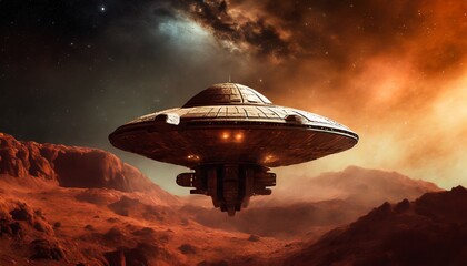 Canvas Print - spaceship and ufo