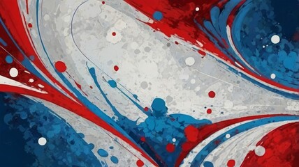 Wall Mural - Abstract backdrop featuring shades of blue, red, and white.