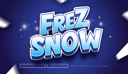 Wall Mural - Frez Snow Text effect Editable