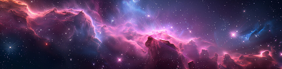 Wall Mural - space nebula and galaxy, nebula and galaxies in space. abstract cosmos background, banner