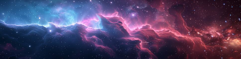 Wall Mural - space nebula and galaxy, nebula and galaxies in space. abstract cosmos background, banner