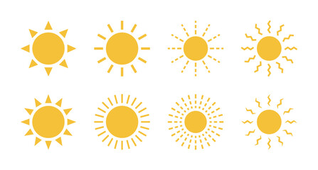 Wall Mural - Sun icon illustration set.