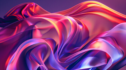 Poster - Abstract wallpaper featuring a glowing curve in pastel pink and purple tones, creating a serene and ethereal ambiance