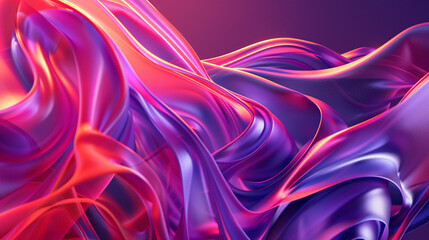 Poster - Abstract wallpaper featuring a glowing curve in pastel pink and purple hues, creating a soft and ethereal visual effect
