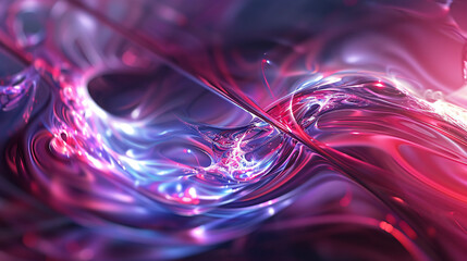 Poster - Abstract wallpaper showcasing a glowing curve in pastel pink and purple tones, creating a serene and ethereal atmosphere