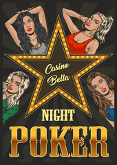 Poster - Casino night vintage flyer colorful