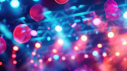 Wall Mural - Blurred concert lighting effects and party atmosphere on stage