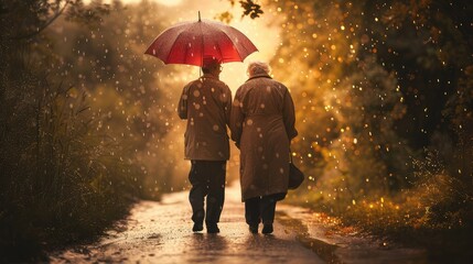 Poster - walking in the rain