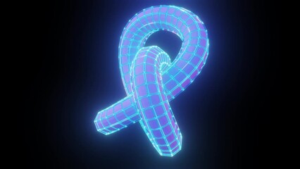 Poster - Glow Twisted torus. Computer generated 3d render