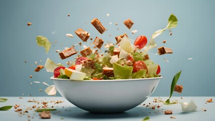 Wall Mural - An explosion of chicken salad,