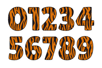 Canvas Print - Versatile Collection of Tiger Color Font Doodle Letter Illustration