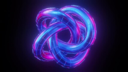 Poster - Glow Twisted torus. Computer generated 3d render