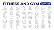 © artnazu - Set of fitness and wellness related line icons, wellbeing, mental health, healthcare, cosmetics, spa, medical. Outline icon collection.