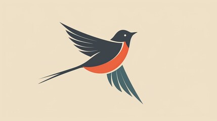 Wall Mural - Vector-based logo of a bird in a simplistic design