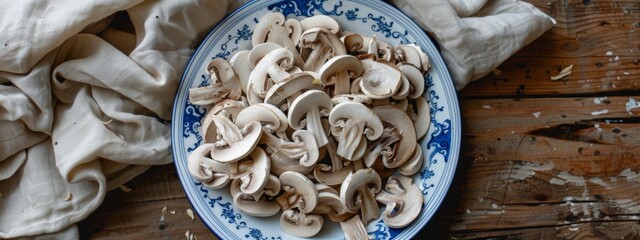 Wall Mural - cold mushroom slices on plate