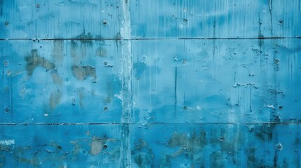 Wall Mural - grungy blue concrete wall texture with horizontal striations weathered industrial background photo