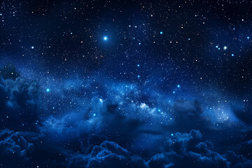 Wall Mural - captivating full moon illuminating clouds and stars in night sky, sky with moon and clouds, romantic