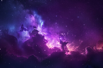 Wall Mural - starry clear night sky. mixed media, silhouette trees against sky at night with colorful galaxy in b