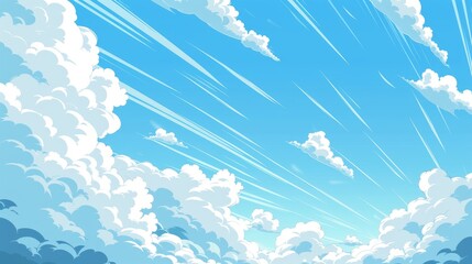 Wall Mural - sky background with white striped clouds for sky replacement