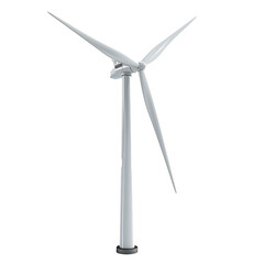 wind turbine isolated on white background 