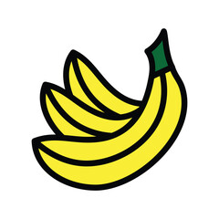 Banana icon, vector illustration, filled style, best used for web