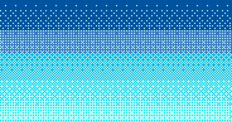 Pixel seamless gradient background. Retro 8 bit game tileable graphic, old style dithering background. Vector 16x16 bit texture