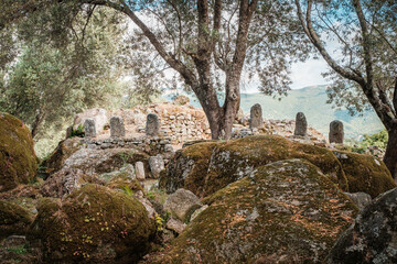 Wall Mural - Prehistoric standing stones or Menhirs at Filitosa in Corsica