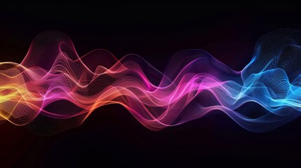 Wall Mural - A colorful wave of light with a purple and orange section