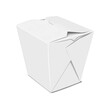 © JAYANNPO - Chinese takeout noodle box realistic vector mockup. Blank white paperboard take out Asian food box mock-up. Eco paper wok container packaging template