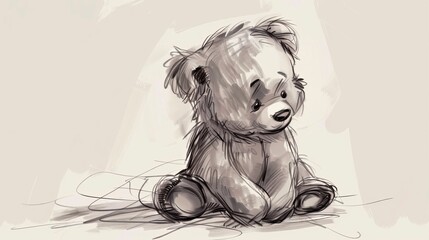 Wall Mural - Bear sketch for baby