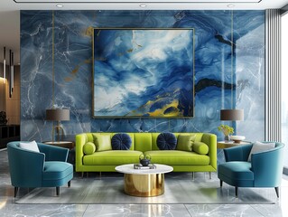 wall art mockup, modern luxury apartment room