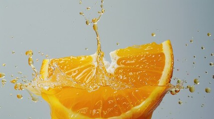 Sticker - Fresh orange juice extracted on a white backdrop