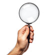 © Pixel Town - hand holding a magnifying glass isolated transparent background