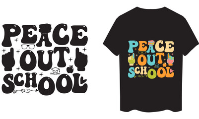 Wall Mural - Peace out school Vector illustrations  T-Shirt Design
